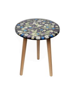 Resin Side Table Tranquil Garden Black 40x40x52cm