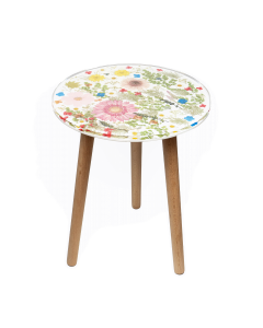 Resin Side Table Barbeton Daisy White 40x40x52cm