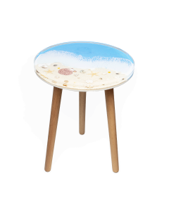 Resin Side Table Shell Beach 40x40x52cm