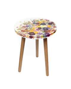 Resin Side Table Flower Garden White 40x40x52cm