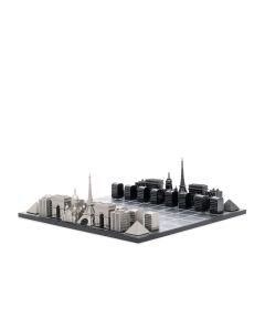 Skyline Chess - Paris Edition (Wood Board with printed Paris Map) 38x38x20cm