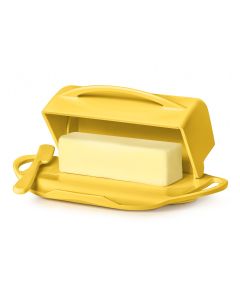 Butterie Flip-Top Butter Dish with Matching Spreader - Yellow 23x14x8cm