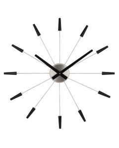 NeXtime Plug-Inn Stainless Steel Wall Clock 58cm - Black
