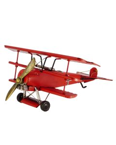 Red Baron Plane Metal Collectable - Red 37.5x39x14.5cm