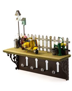 Shelf Hanging Wall Decor with Hooks Scooter 31x9x27cm
