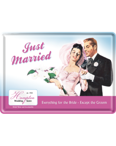 Nostalgic-Art Metal Card Just Married 10x14x0.3cm