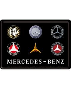 Nostalgic-Art Metal Card Mercedes-Benz Logo Evolution 10x14x0.3cm