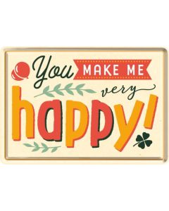 Nostalgic-Art Metal Card You Make Me Happy 10x14x0.3cm