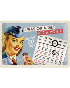 Nostalgic-Art Medium Sign Calendar On a Diet 20x30x0.5cm