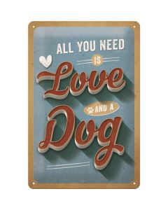 Nostalgic-Art Medium Sign Love Dog 20x30x0.5cm