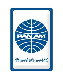 Nostalgic-Art Medium Sign Pan Am - Travel The World 20x30x0.5cm