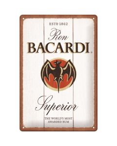 Nostalgic-Art Medium Sign Bacardi Superior White 20x30x0.5cm