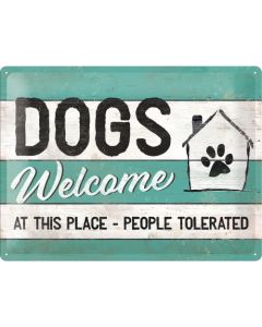 Nostalgic-Art Large Sign Dogs Welcome 30x40x0.5cm