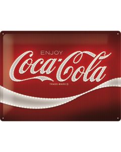 Nostalgic-Art Large Sign Coca-Cola Logo Red Lights 30x40x0.5cm