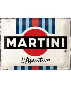 Nostalgic-Art Large Sign Martini - L'Aperitivo Racing Stripes 30x40x0.5cm