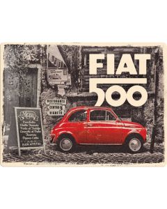 Nostalgic-Art Large Sign Fiat 500 Red Car 30x40x0.5cm