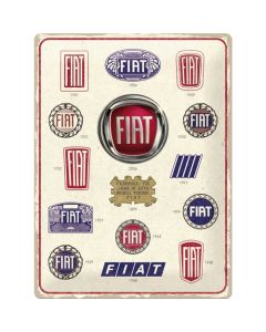 Nostalgic-Art Large Sign Fiat Logo Evolution 30x40x0.5cm