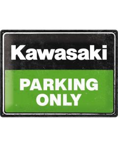 Nostalgic-Art Large Sign Kawasaki Parking Only 30 x 40cm 30x40x0.5cm