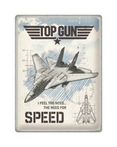 Nostalgic-Art Large Sign Top Gun Jet 30x40x0.5cm