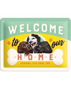 Nostalgic-Art Small Sign Welcome Puppies 15x20x0.3cm