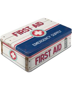 Nostalgic-Art Flat Storage Tin First Aid II 23x16x7cm