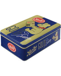 Nostalgic-Art Flat Storage Tin HARIBO - Goldbären Vintage Gold 23x16x7cm