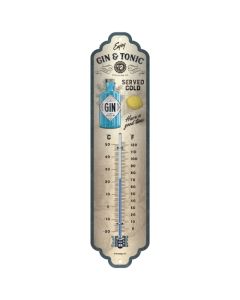 Nostalgic-Art Thermometer Gin and Tonic Served Cold 28x6.5x2cm