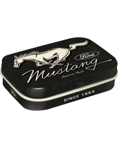 Nostalgic-Art Mint Box Ford Mustang Horse Logo Black 4x6x2cm