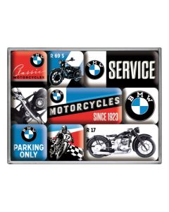 Nostalgic-Art 9pc Magnet Set BMW Motorcycles 7x9.3x2cm