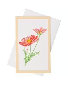 Quilled Framed Standing Greeting Card Peachy Duo 7.5x12.5cm 