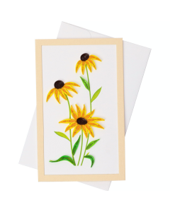 Quilled Framed Standing Greeting Card Yellow Daisy 7.5x12.5cm 