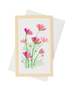 Quilled Framed Standing Greeting Card Pink Daisy 7.5x12.5cm 