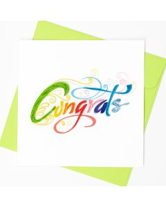Quilled Greeting Card Congrats 15x15cm