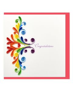 Quilled Greeting Card Congratulations 15x15cm