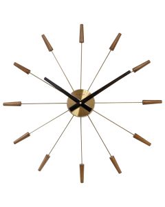 NeXtime Plug-Inn Stainless Steel Wall Clock 58cm - Wood