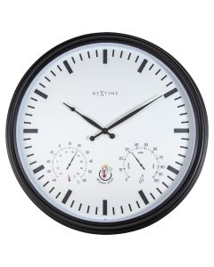 NeXtime Sunflower Outdoor Wall Clock 50.8cm - Black
