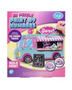 3D Puzzle Paint By Number Kit - Ice Cream Truck