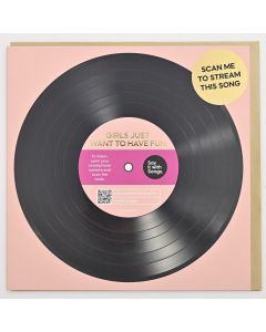 Say It With Songs Greeting Card - Girls Just Want To Have Fun - Cyndi Lauper 16.5x16.4cm (Pack of 6)